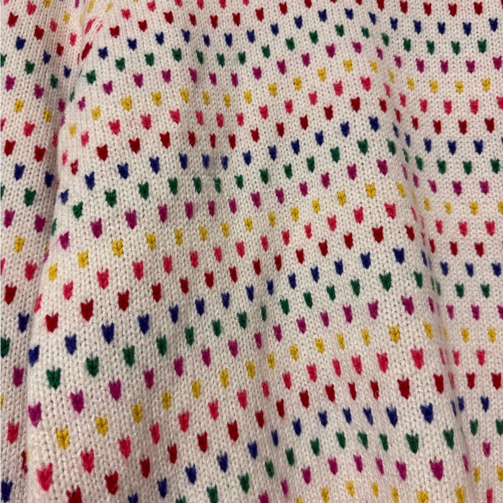 Talbots PUFF SLEEVE CREWNECK PULLOVER SPECKLED DOTS Rainbow Pride - Picture 2 of 8